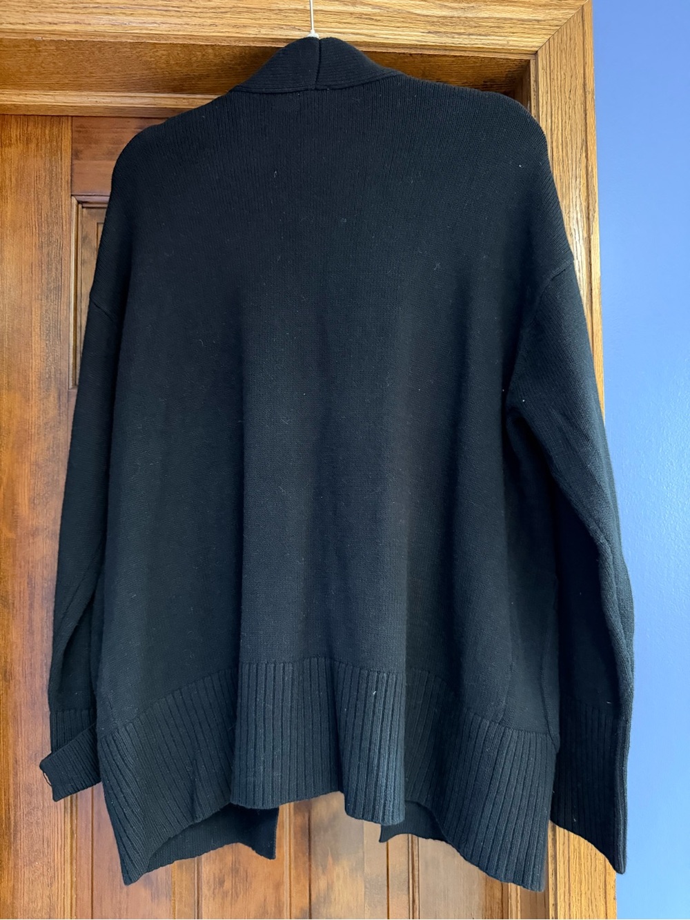 a new day Black Open-Front Pocket Cardigan Sweater, Size Medium - Picture 3 of 4